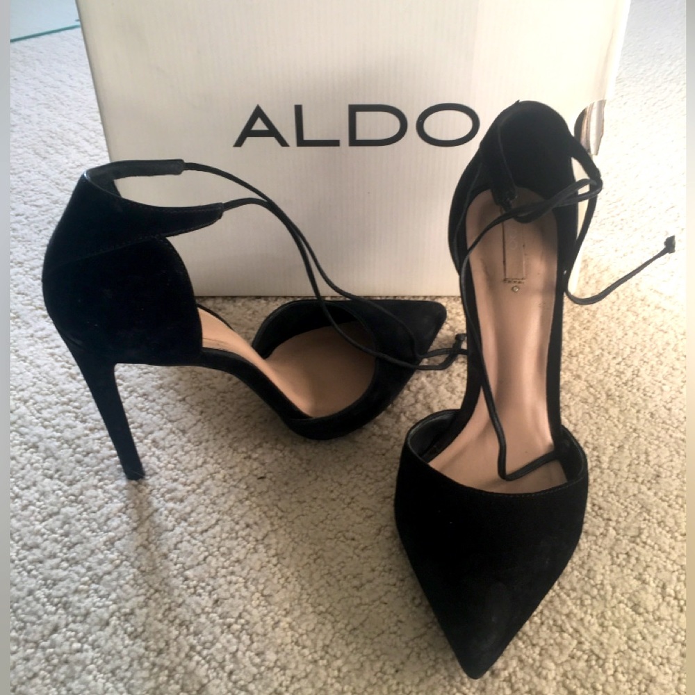 ALDO Sorbara-93 4” Black Suede Heels
